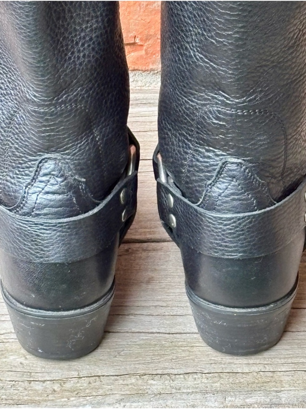 Ariat Women’s Black Leather Hollywood Harness Biker Cowboy Boots 7B NEW - Picture 5 of 8